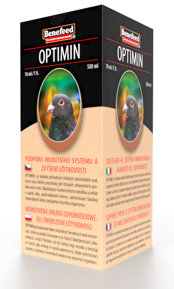 E-shop Optimin na podporu imunitného systému a zvýšenie úžitkovosti pre holuby 500ml