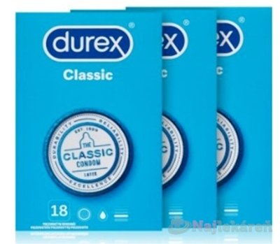 E-shop DUREX Classic kondóm (2+1) 3x18 ks