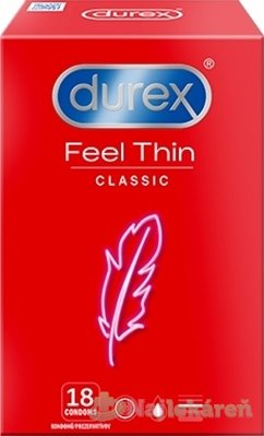 E-shop DUREX Feel Thin Classic, kondóm 12 ks