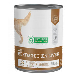 Natures Protection KONZERVA dog adult Beaf & Chicken liver 800g