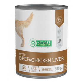 Natures Protection KONZERVA dog adult Beaf & Chicken liver 800g