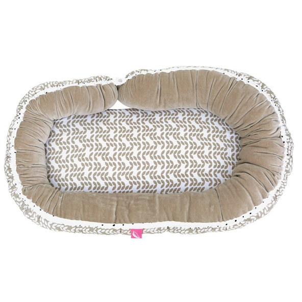 MOTHERHOOD Detské hniezdočko a Junior vankúš 2v1 Beige Classics new