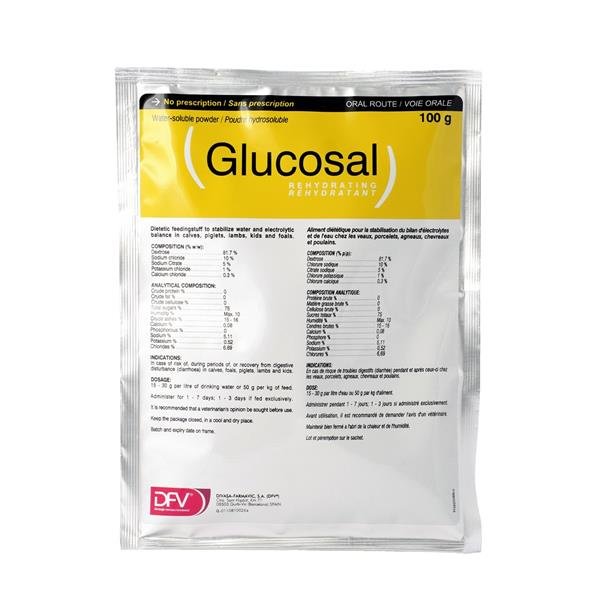 E-shop Glucosal rehydratačný prášok na perorálne podávanie pre hospodárske zvieratá 100g