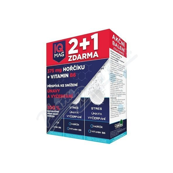 IQ MAG Horčík 375mg + Vitamín B6, 60tbl