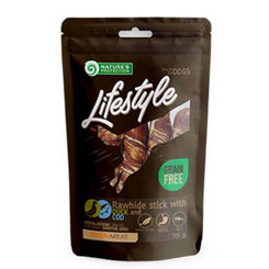 Maškrta Natures Protection tyčinka z kože s treskou a kačkou 75g