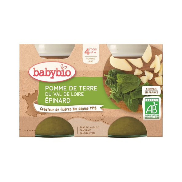 2x BABYBIO Zemiaky so špenátom (130 g)