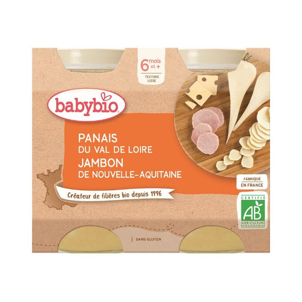 2x BABYBIO Menu zemiaky a hrášok so šunkou (200 g)