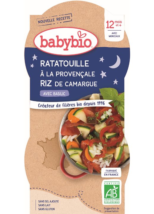 E-shop 2x BABYBIO Večerné menu ratatouille po provensálsky s ryžou (200 g)