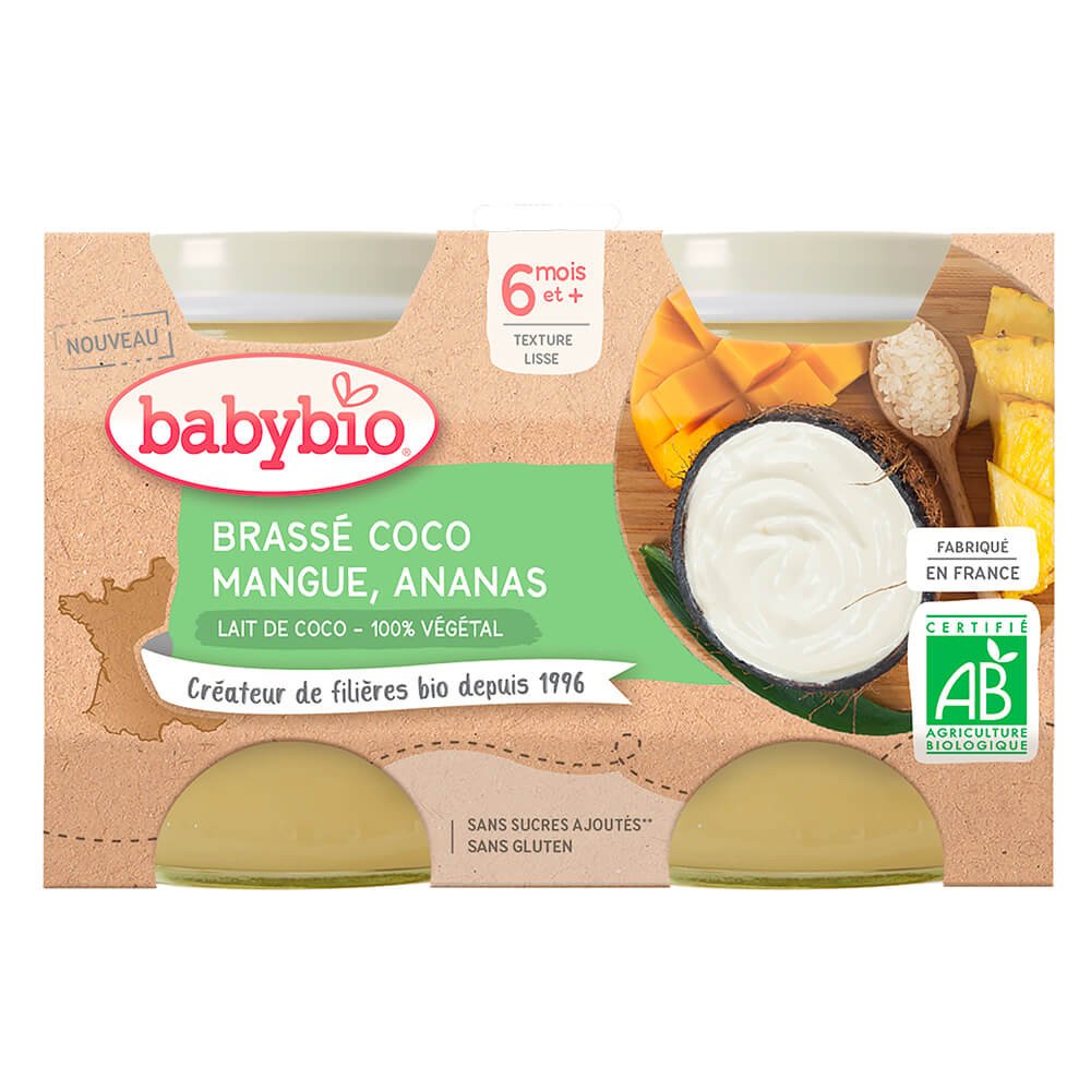 E-shop BABYBIO Brassé z kokosového mlieka mango ananás 2x130 g