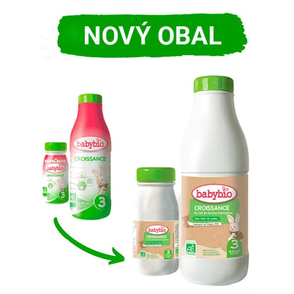 BABYBIO Croissance 3 tekuté dojčenské bio mlieko 1x 250 ml