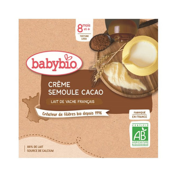 BABYBIO Kapsička krém, kakao, krupička (4x 85 g)
