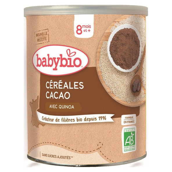 BABYBIO Kaša nemliečna Bio rýžovo-quinoová s kakaom 220 g