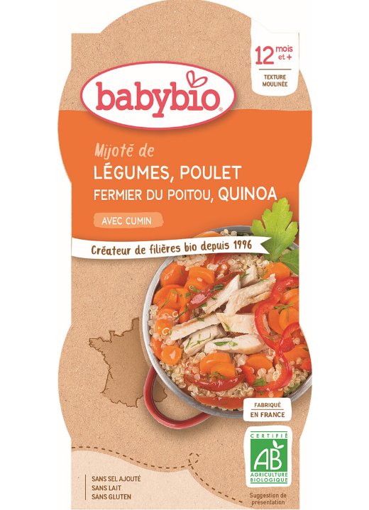 E-shop BABYBIO Menu zelenina s kuracím mäsom a quinoa (2x 200 g)