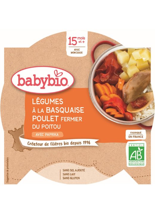 E-shop BABYBIO Menu zelenina s kuracím mäsom a ryžou (260 g)