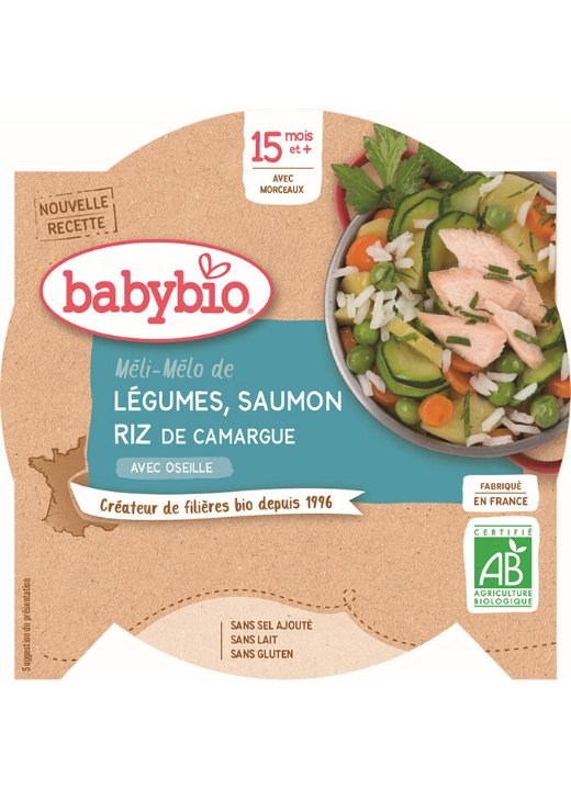 E-shop BABYBIO Menu zelenina s lososom a ryžou (260 g)