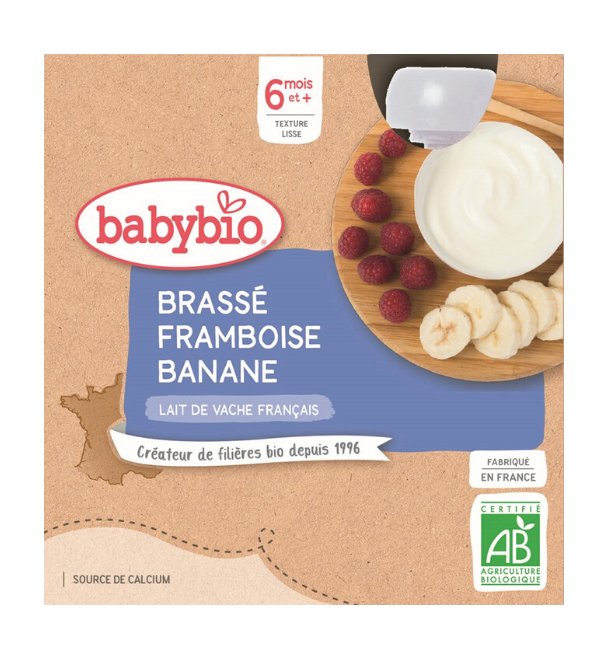 E-shop BABYBIO Mliečny dezert malina banán (4x 85 g)