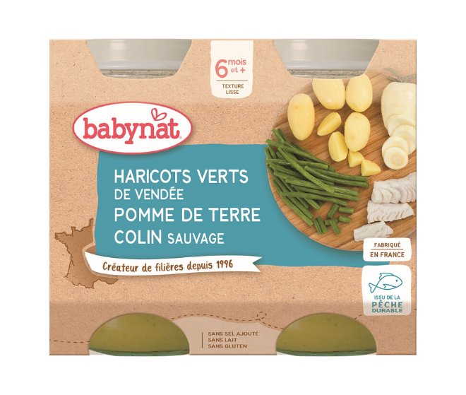 E-shop BABYBIO Zemiaky a zelené fazuľky s morskou šťukou (2x 200 g) - mäsovo-zeleninový príkrm