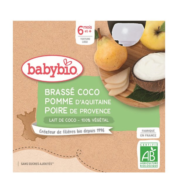 E-shop BABYBIO Desiata s kokosovým mliekom - jablko a hruška (4x 85 g)