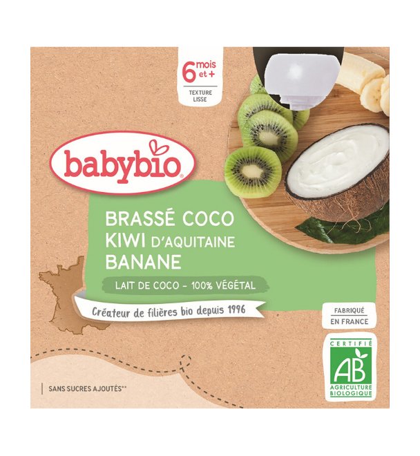 E-shop BABYBIO Desiata s kokosovým mliekom - kiwi a banán (4x 85 g)