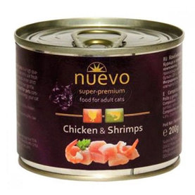 NUEVO cat Adult Chicken & Shrimps konzerva pre mačky 6x200g
