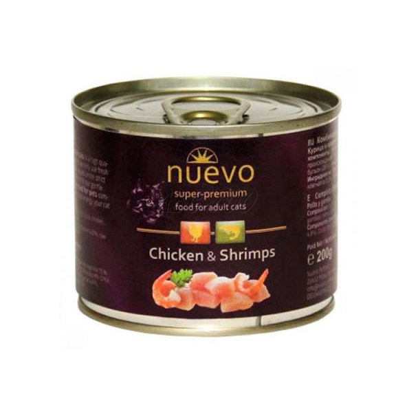 NUEVO cat Adult Chicken & Shrimps konzerva pre mačky 6x200g