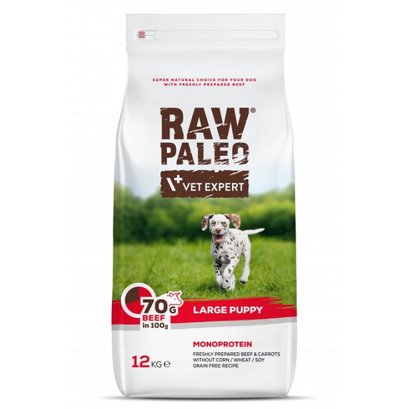 VetExpert Raw Paleo puppy large beef - granule pre šteňatá 12kg