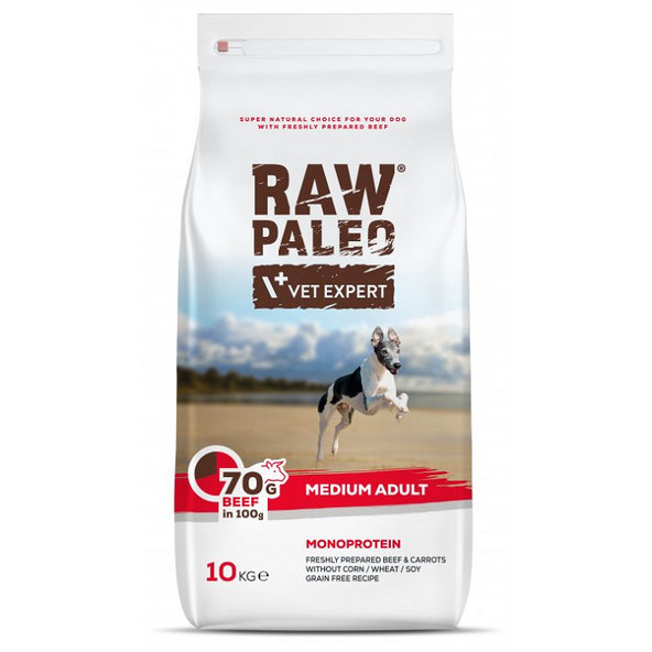 VetExpert Raw Paleo adult medium beef - krmivo pre psy 10kg