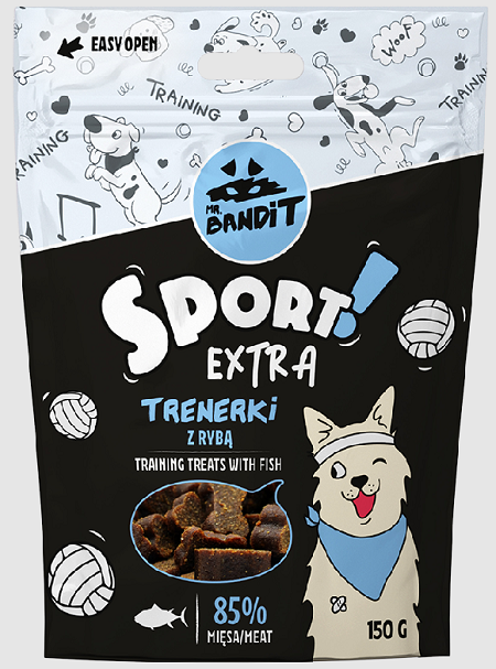 E-shop Mr. Bandit sport extra with fish training treats - maškrta pre psy 150g
