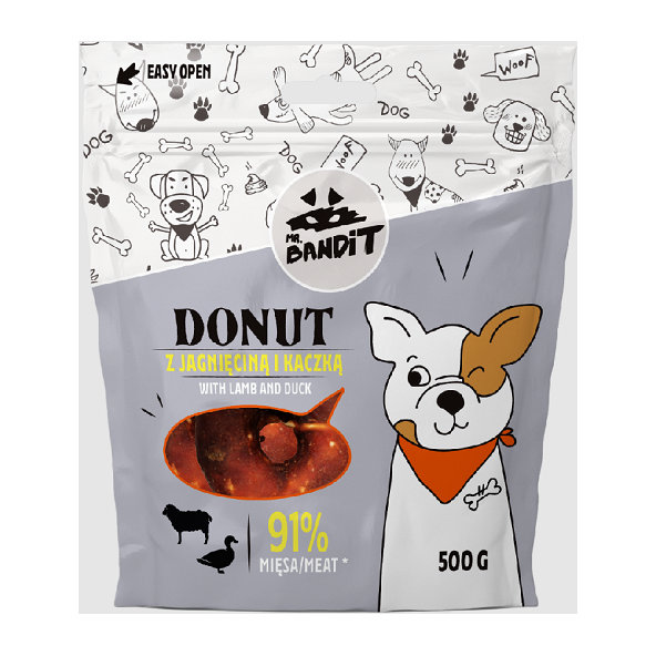 Mr. Bandit donut with lamb - maškrta pre psy 500g