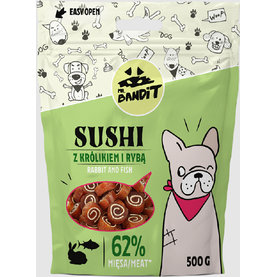 Mr. Bandit sushi rabbit & fish - maškrta pre psy 80g