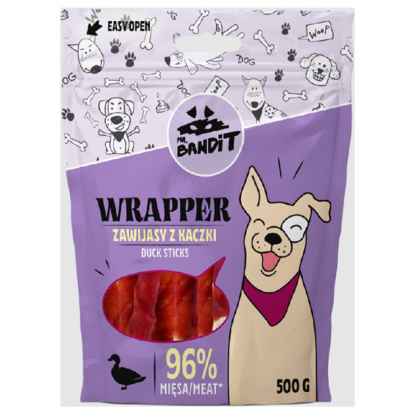 Mr. Bandit wrapper XL duck sticks - maškrta pre psy 500g