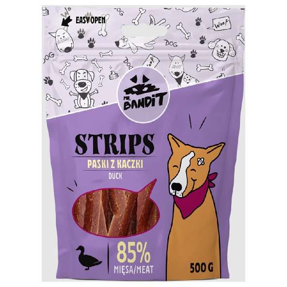 Mr. Bandit duck strips - maškrta pre psy 500g