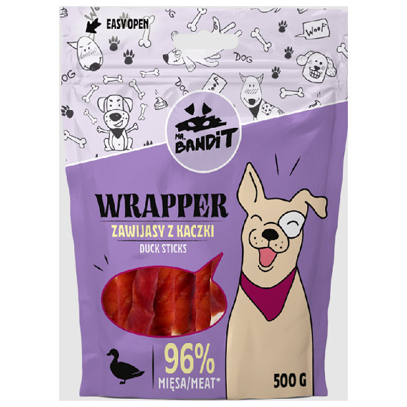 Mr. Bandit wrapper duck sticks - maškrta pre psy 500g