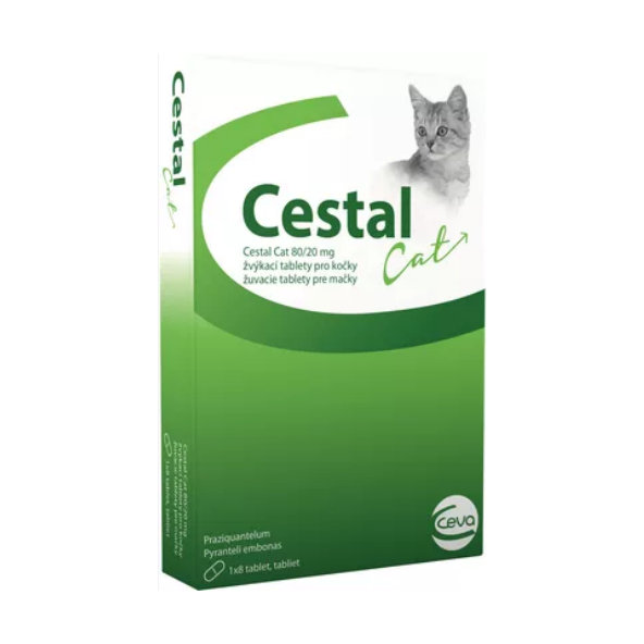 CESTAL Cat žuvacie tablety na odčervenie mačky 8tbl