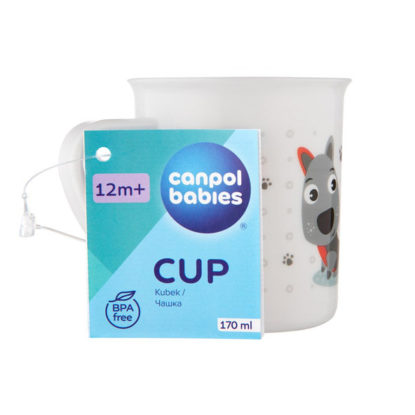 CANPOL BABIES Hrnček plastový CUTE ANIMALS 170 ml psík