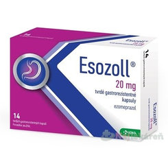 Esozoll 20 mg na krátkodobú liečbu refluxných príznakov 14 kapsúl