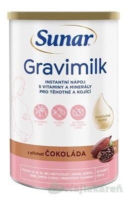 E-shop Sunar Gravimilk s príchuťou čokoláda instantný mliečny nápoj 450 g