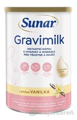 E-shop Sunar Gravimilk s príchuťou vanilka instantný mliečny nápoj 450 g