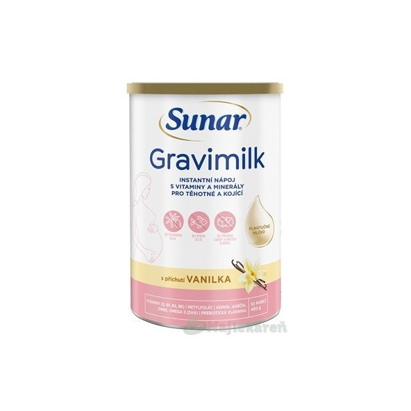 Sunar Gravimilk s príchuťou vanilka instantný mliečny nápoj 450 g