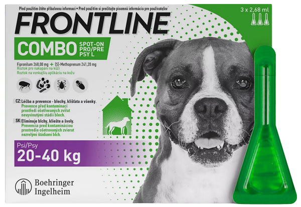 E-shop Frontline Combo Spot-on Dog L - pipeta proti kliešťom pre psy 3 x 2,68ml
