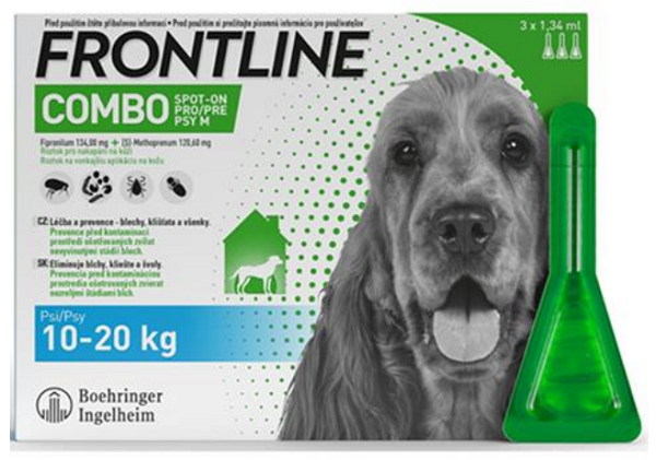 E-shop Frontline Combo Spot-on Dog M - pipeta proti kliešťom pre psy 3 x 1,34ml