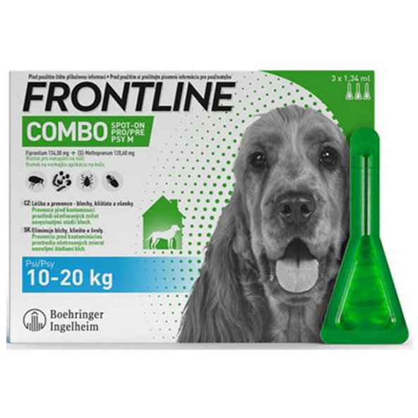 Frontline Combo Spot-on Dog M - pipeta proti kliešťom pre psy 3 x 1,34ml