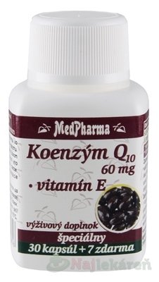 E-shop MedPharma KOENZÝM Q10 60 mg + Vitamín E 37tbl
