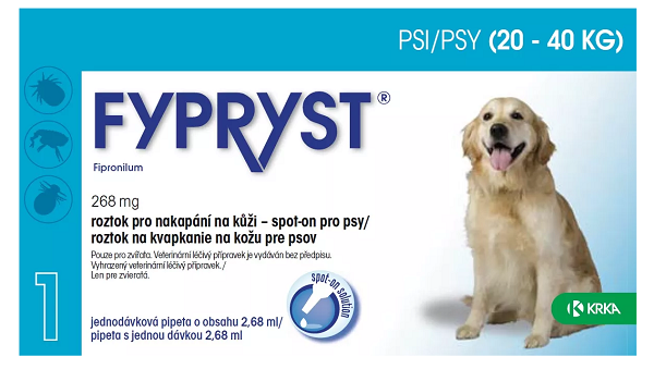 E-shop Fypryst Spot-on pipeta proti kliešťom a blchám pre psy, L 2,68ml