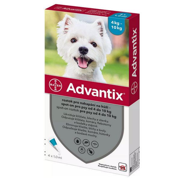 Advantix spot-on 4 x 1ml proti blchám a kliešťom pre psy od 4 do 10kg