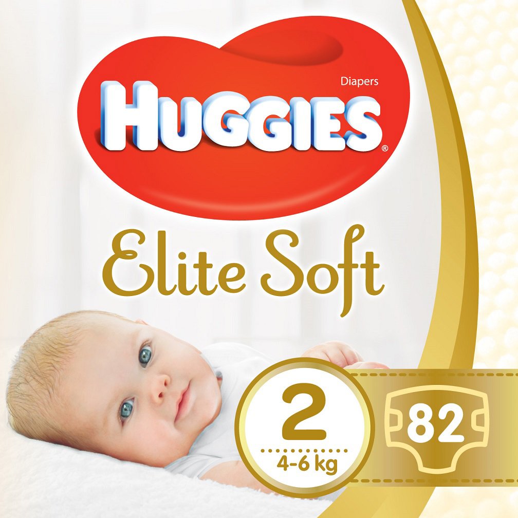 E-shop HUGGIES® Elite Soft Plienky jednorázové 2 (4-6 kg) 82 ks