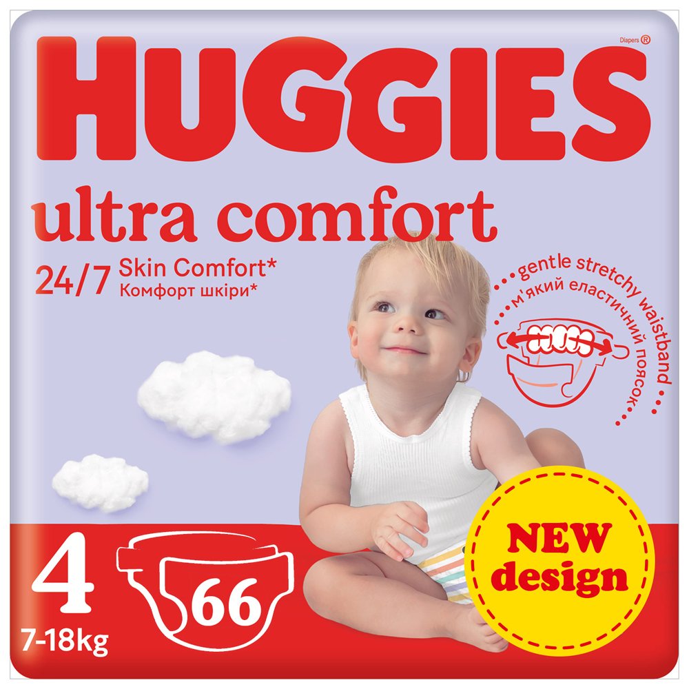 E-shop HUGGIES® Plienky jednorázové Ultra Comfort Mega 4 (7-18 kg) 66 ks