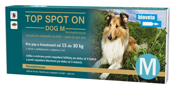 TOP SPOT ON Stronger M pipette against ticks and fleas for dogs, 2ml