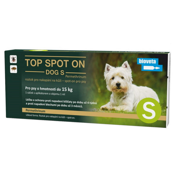 TOP SPOT ON Stronger S pipeta proti kliešťom a blchám pre psy, 1ml