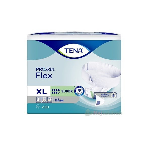 TENA Flex Super XL inkontinenčné nohavičky s rýchloupevňovacím pásom 30 ks